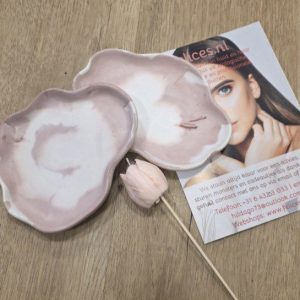 2 stuks Handgemaakte opberg bakjes- sleutel of sieraden houder – asymmetrisch kaarsen houder 2st