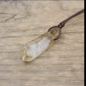 Handgemaakte citrien – citrine – hanger voor dames en mannen – kwarts – edelsteen hanger