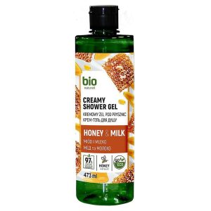 Natuurlijke Romige douchegel – Honing en melk – puur genoot 473 ml