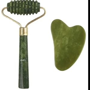 Jade Gua Sha en gezicht punt roller – gezicht massage – huid verjongen – anti-age – doorbloeding 2st
