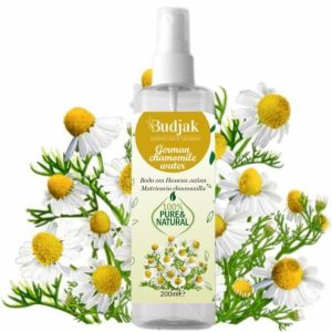 Biologische Duitse kamille hydrolaat – Matricaria chamomilla – zeer droge en gevoelige huid en hoofdhuid 200 ml.