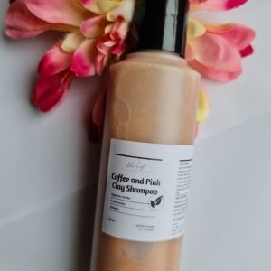 Biologische handgemaakte koffie en roze klei shampoo – detox – ontgiftend – kruiden complex 250ml