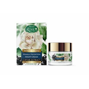 Natuurlijke prachtige nacht creme met witte roos en zwarte kaviaar – 30+- zijdezachte textuur – gladde huid 50ml